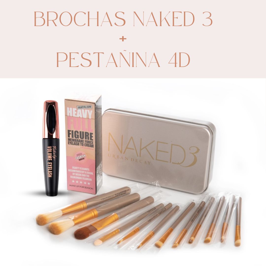 COMBO DE PESTAÑINA Y BROCHA MAQUILLAJE